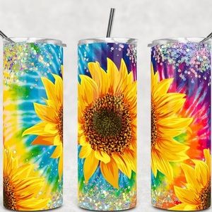 20oz Tie-Dyed Sunflower Skinny Tumbler